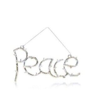 Bloomingdale's Silver Wire Peace Christmas /
Holiday Ornament